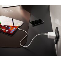 DIGITUS USB-Steckdosenadapter GaN Charger, 1x USB-C 1x USB-A