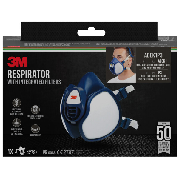 3M Atemschutz-Halbmaske 4279+, ABEK1P3, blau wei&szlig;