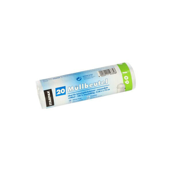 STARPAK M&uuml;lleimerbeutel HDPE, 70 Liter, wei&szlig;