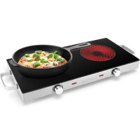 PROFI COOK Infrarot-Doppelkochplatte PC-DKP 1211, Edelstahl