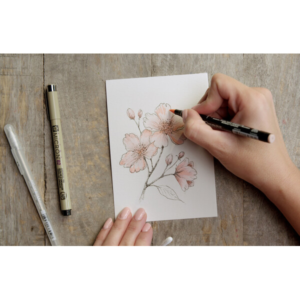 SAKURA Kreativ-Set Kirschbl&uuml;te, 3 Stifte + Papier