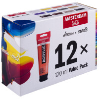 ROYAL TALENS Acrylfarbe AMSTERDAM Vorteilspack, 12 x 120 ml
