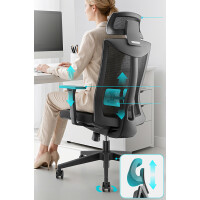 LogiLink Bürodrehstuhl, Mesh-Rückenlehne, schwarz
