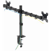 LogiLink Doppel-Monitorhalterung, Armlänge: 376 mm, schwarz