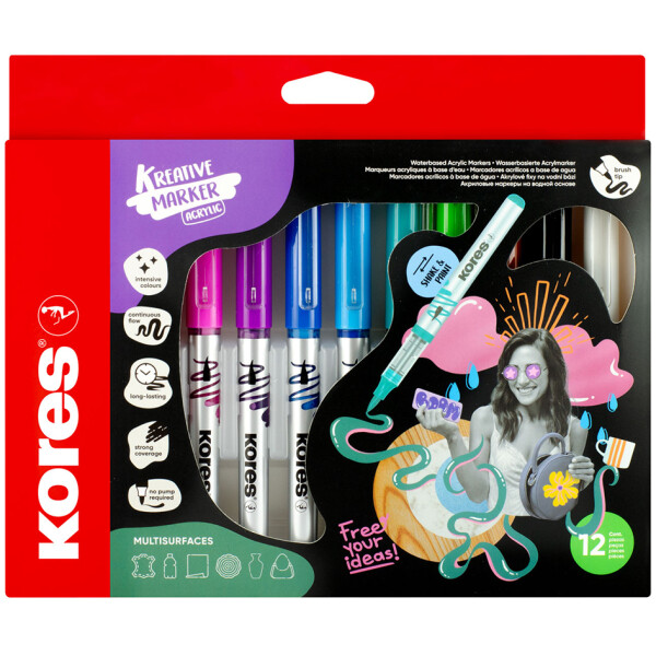 Kores Kreative Acrylmarker Acrylic, 12er Etui