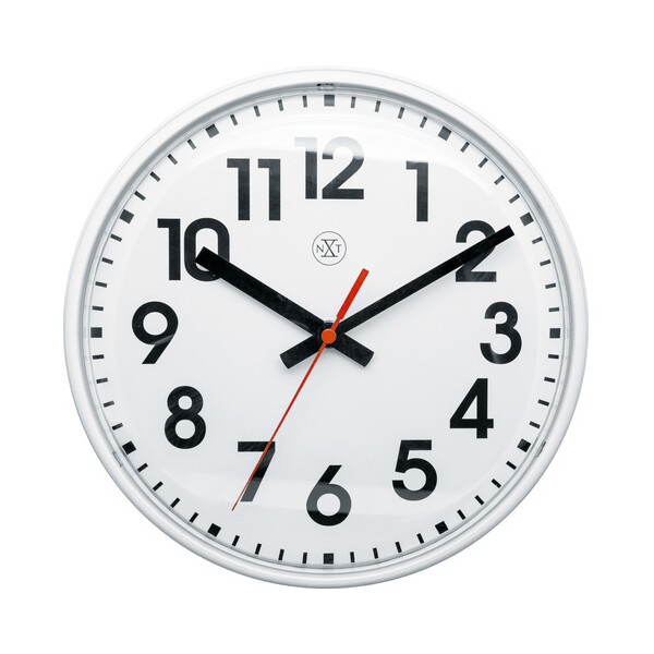 NEXTIME Wanduhr Quarzuhr NXT, Durchmesser: 260 mm, wei&szlig;