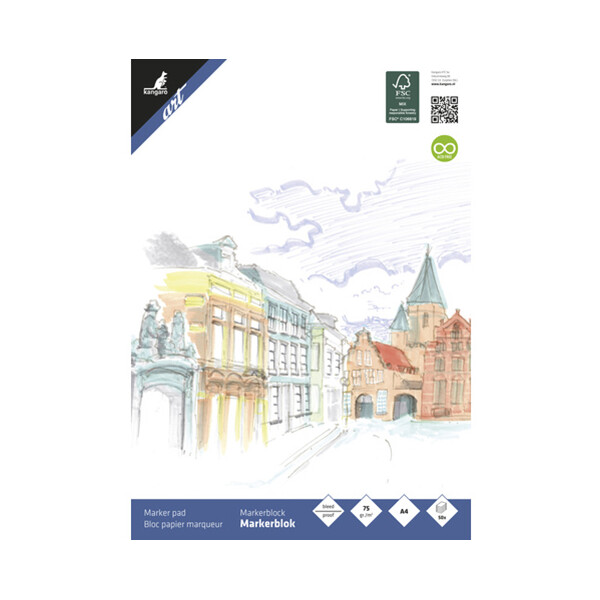 kangaro K&uuml;nstlerblock Markerblock, DIN A4, 50 Blatt