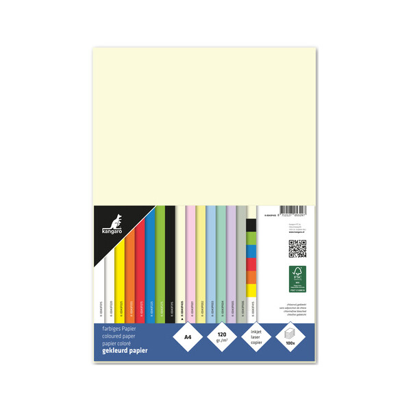 kangaro Multifunktionspapier, DIN A4, 120 g qm, beige