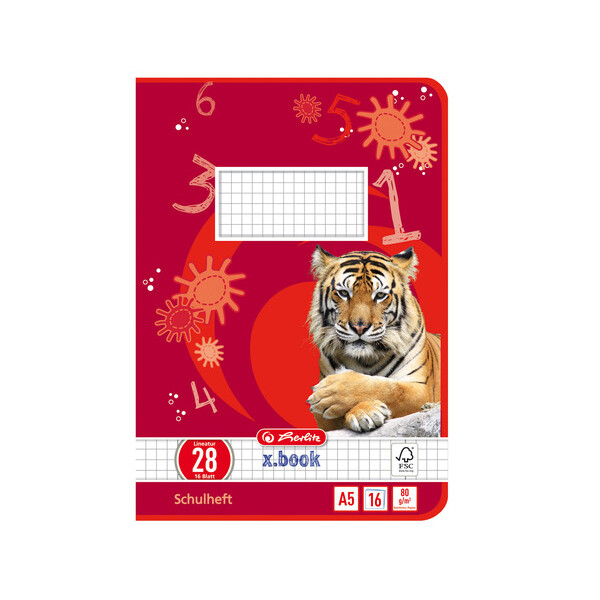 herlitz Schulheft x.book, DIN A5, Lineatur 3 liniert