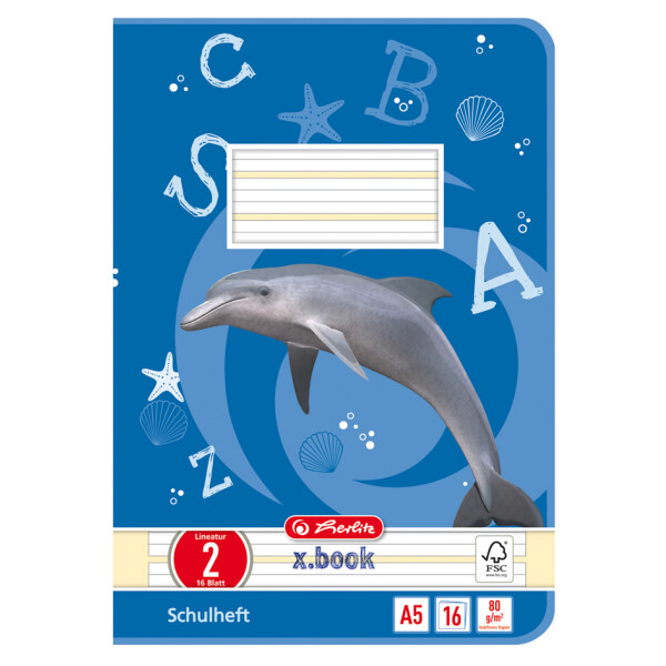 herlitz Schulheft x.book, DIN A5, Lineatur 3 liniert