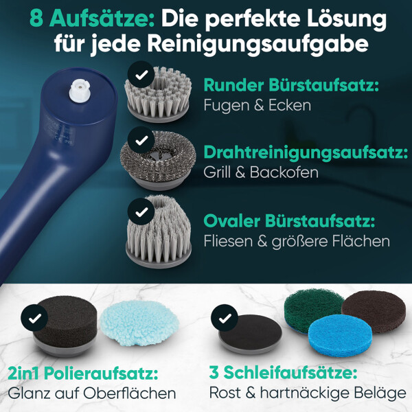 CLATRONIC Elektrische Reinigungsb&uuml;rste ERB 3815, blau grau