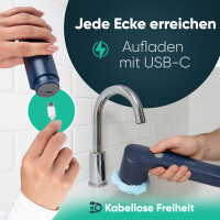 CLATRONIC Elektrische Reinigungsbürste ERB 3815, blau grau