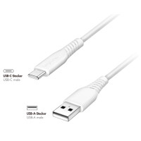 LogiLink USB 2.0 Kabel, USB-A - USB-C, 0,3 m, weiß