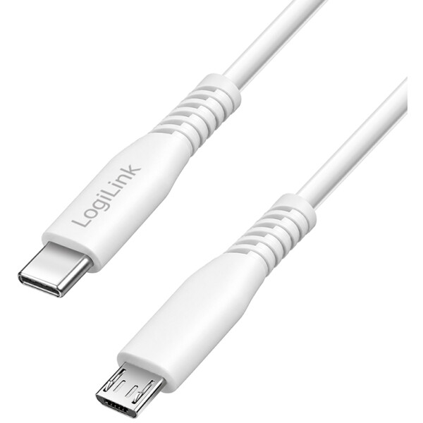 LogiLink USB 2.0 Kabel, USB-C - Micro USB-B, 3,0 m, wei&szlig;