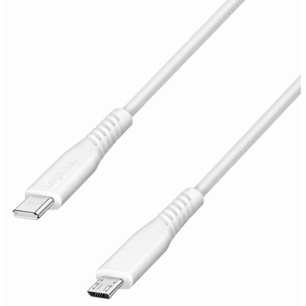 LogiLink USB 2.0 Kabel, USB-C - Micro USB-B, 0,5 m, wei&szlig;