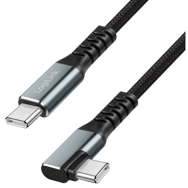 LogiLink USB 3.2 Kabel, USB-C - USB-C abgewinkelt, 1,0 m