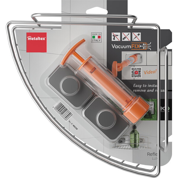 metaltex Eckregal Reflex LUXY &amp; VacuumFix, silber