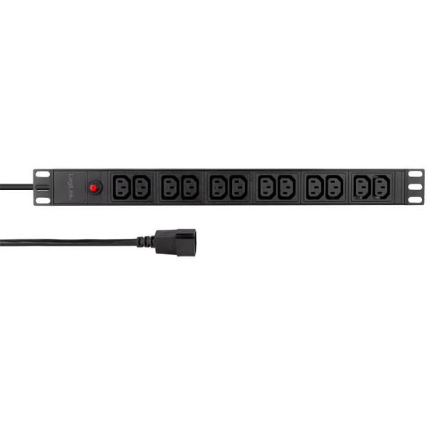 LogiLink 19" Kaltger&auml;te-Steckdosenleiste, 12-fach, schwarz
