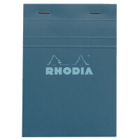 RHODIA Notizblock No. 13, DIN A6, kariert, pfauenblau
