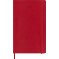MOLESKINE Buchkalender 2027, Tage, L A5, Softcover, hellrot