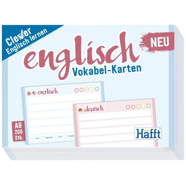 H&auml;fft Vokabel-Karten "Englisch", DIN A7, 105 x 74 mm