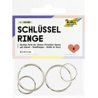 folia Metall-Schlüsselringe L, Größen...