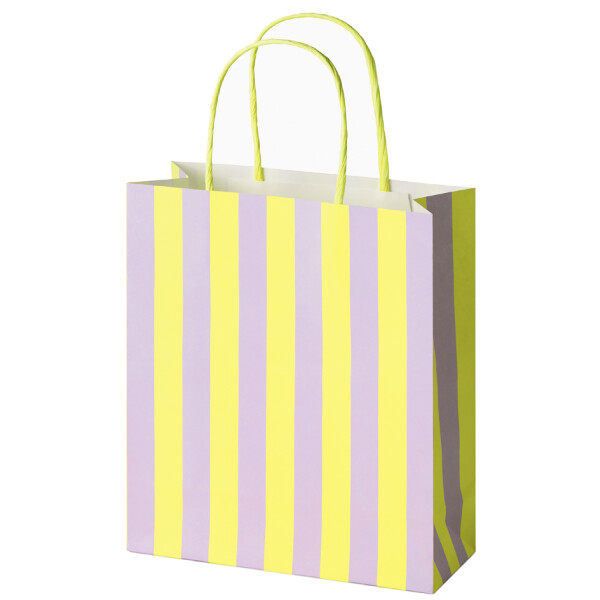 folia Papier-Tragetaschen "STRIPES NEON", Gr&ouml;&szlig;e: S