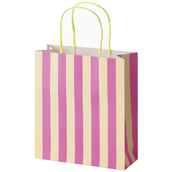 folia Papier-Tragetaschen "STRIPES NEON", Gr&ouml;&szlig;e: S