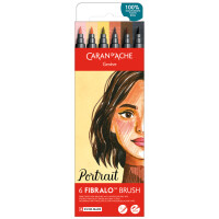 CARAN DACHE Fasermaler FIBRALO Brush PORTRAIT, 6er Set