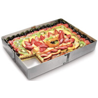 metaltex Kuchenrahmen, rechteckig, Edelstahl, verstellbar
