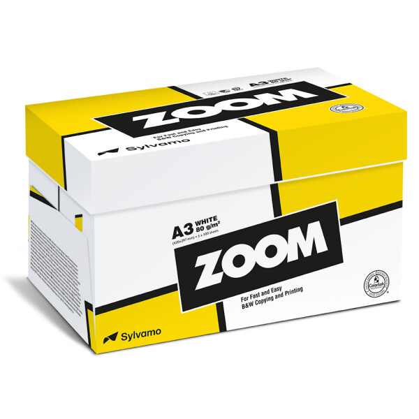 ZOOM Universalpapier wei&szlig; A3 80g - 1/2 Palette (25.000 Blatt)