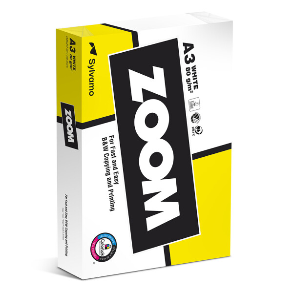 ZOOM Universalpapier wei&szlig; A3 80g - 1/2 Palette (25.000 Blatt)