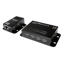 LogiLink USB 2.0 Extender Set, mit 4-Port USB Hub, PoE