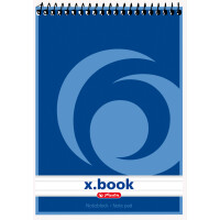herlitz Spiralnotizblock x.book, DIN A5, 50 Blatt, kariert