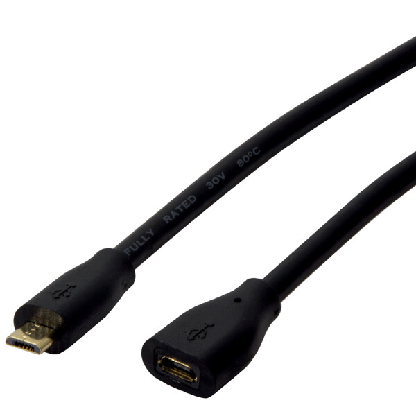 LogiLink Micro USB 2.0 Verlängerungskabel, 1,5 m, schwarz