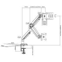 DIGITUS Universal Single Monitorhalter, mit Klemmbefestigung
