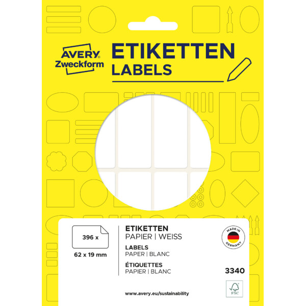 AVERY Zweckform Vielzweck-Etiketten, 76 x 19 mm, wei&szlig;, FP