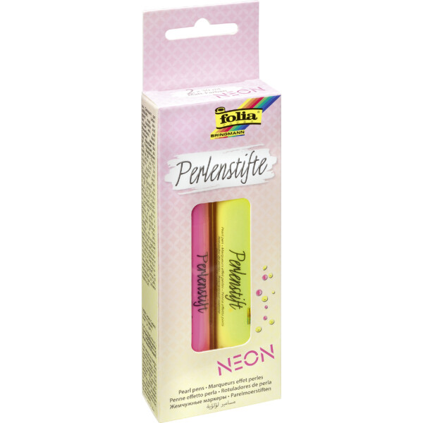 folia Perlenstifte "Neon", 30 ml, 2er Set
