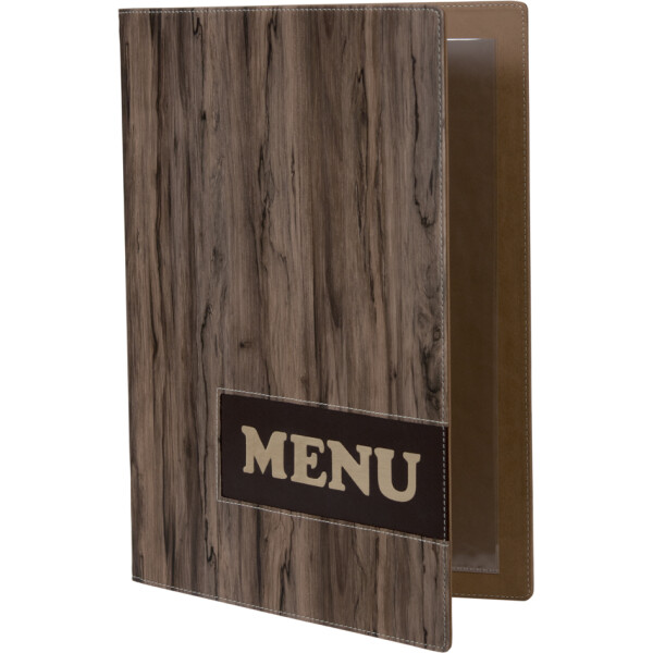Securit Speisekarten-Mappe DESIGN WOOD, DIN A4, braun