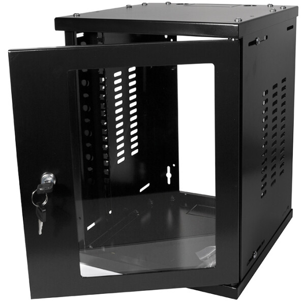 LogiLink 10" Wandverteiler SoHo, montiert, 4 HE, schwarz