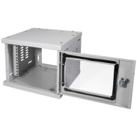 LogiLink 10" Wandverteiler SoHo, montiert, 4 HE, schwarz