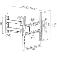 LogiLink TV-Wandhalterung Full Motion, für 81,28 - 139,7 cm