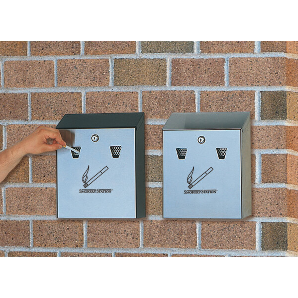 Rubbermaid Wandascher Smokers Station, schwarz silber