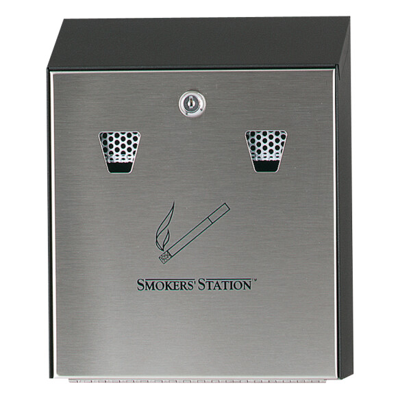 Rubbermaid Wandascher Smokers Station, schwarz silber
