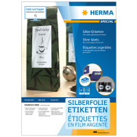 HERMA Silberfarbene Folien-Etiketten SPECIAL, 45,7 x 21,2 mm