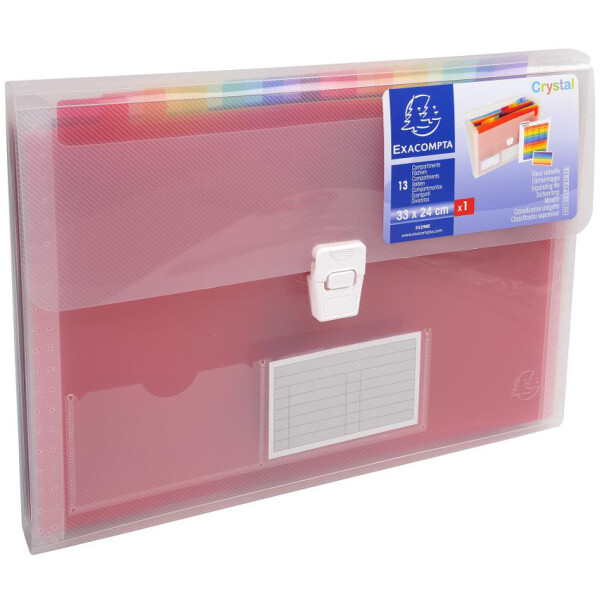 EXACOMPTA Fächertasche Crystal, 13 Fächer, transparent