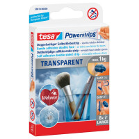 tesa Powerstrips TRANSPARENT, Haltekraft: max. 1,0 kg