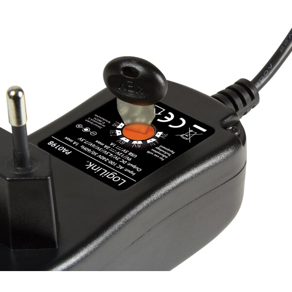 LogiLink Universal Netzteil mit USB-Port, 24 Watt, schwarz