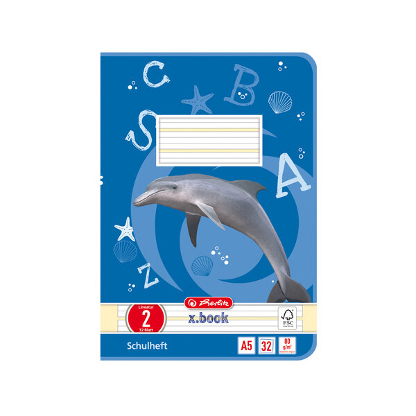 herlitz Schulheft x.book, DIN A5, Lineatur 7 kariert