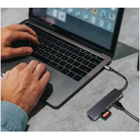 LogiLink USB-C 6-in-1 Multifunktions-Hub, silber